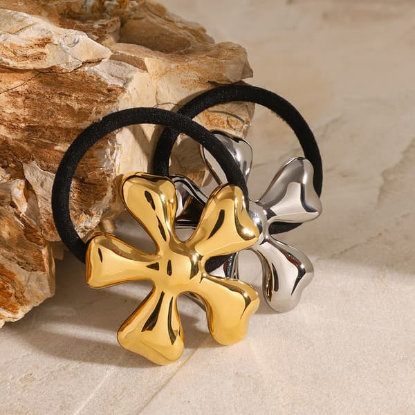 Blomsterformet Hårring i Rustfrit Stål til Hestehale-styling JDH2406017