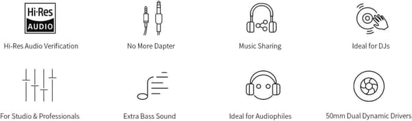 Sorte kablede Over Ear DJ Stereo Hovedtelefoner