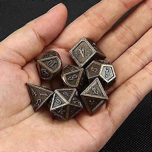 DND Tärningsset Metall Polyedriska Tärningar Drak-tärningar i Metall för Rollspel