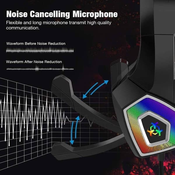 Bluetooth Gaming Over-Ear Headset med Lyseffekt