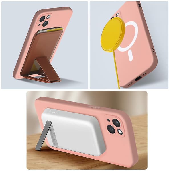 MagSafe cover til iPhone 14 Plus Blød Touch Mat Hævede Kanter Rose Rose clair