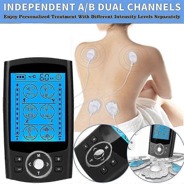 Fysioterapi Massager Muskelstimulator Enhed Med 24 Massage Modes Multipurpose Elektrisk Massager Blue