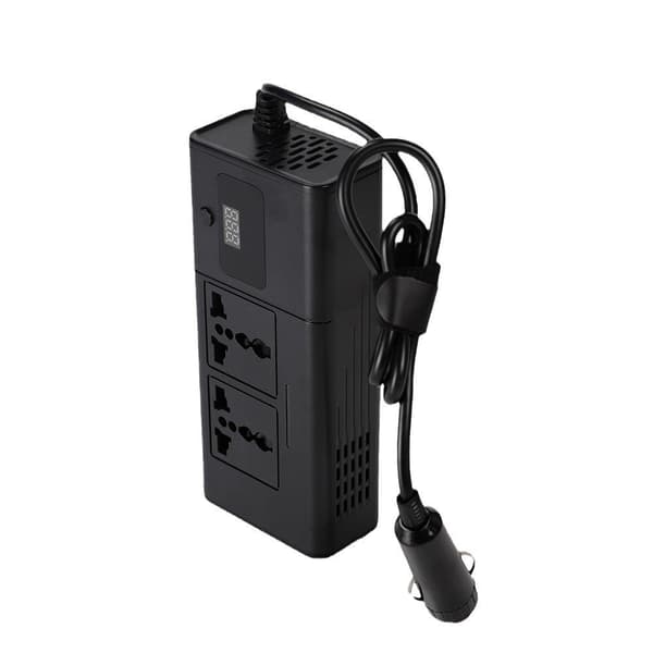 200W Bil DC AC Strømomformer, DC12V til AC220V Strømkonverter Med Display Gray 220V KDP-200W