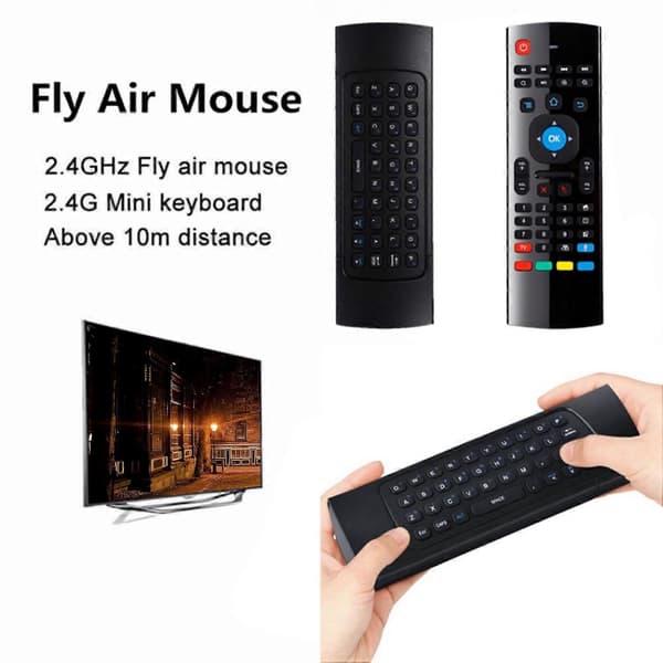 MX3 Fly Air Mouse Smart Röstfjärrkontroll 2.4G Trådlöst Tangentbord för TV Box Android Mini Mi Box black
