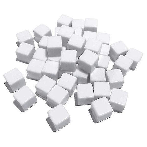 16 mm akrylkuber, blanke terninger kompatible med brætspil, 50 stk.