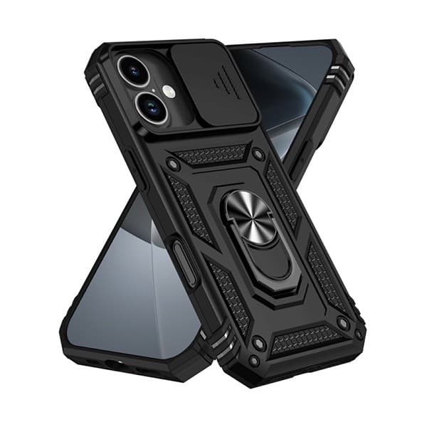 Magnetiskt bilfäste för iPhone 17, Stötsäker Militär Defender, Svart