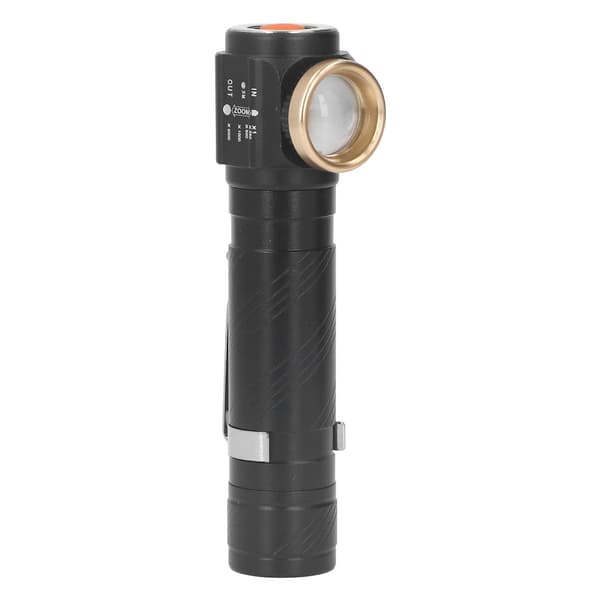 Avtakbar LED-hodelykt, USB oppladbar, teleskopisk zoom, 4 lysmoduser, bærbar