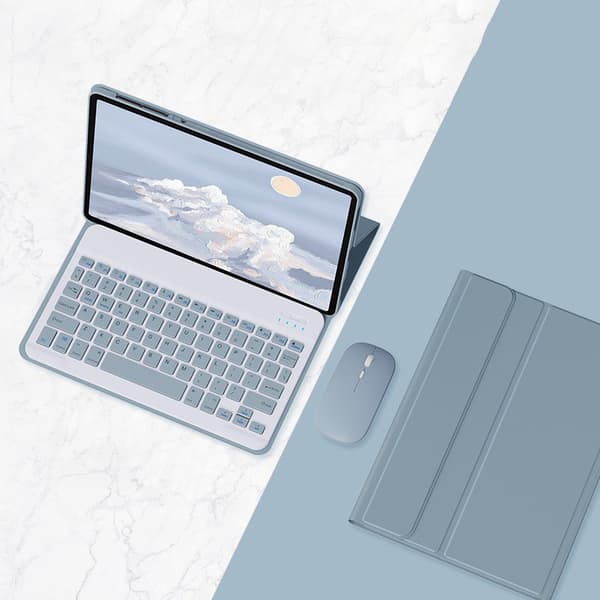 Bluetooth-tangentbordsfodral för Lenovo Tab M11 11\" 2024 TB330FU, med mus, blå