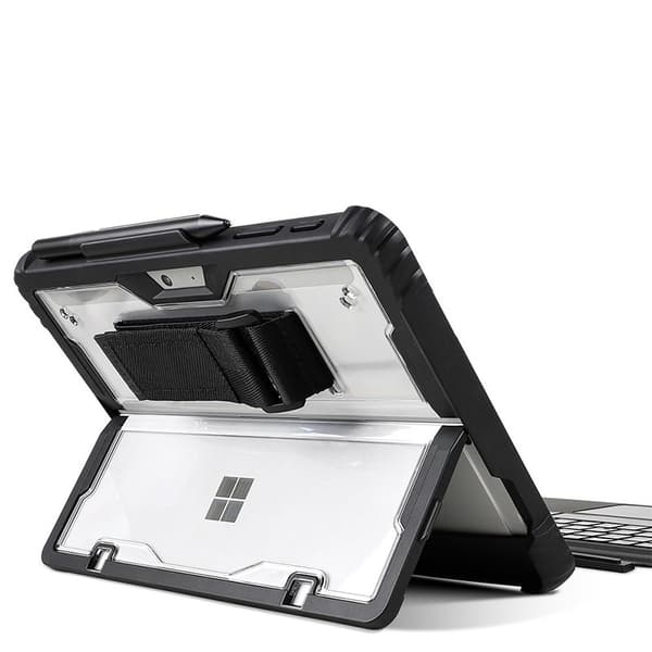 Skyddsfodral för Microsoft Surface Pro 4/5/6/7/7+, TPU Akryl, Stöd, Axelrem, Svart
