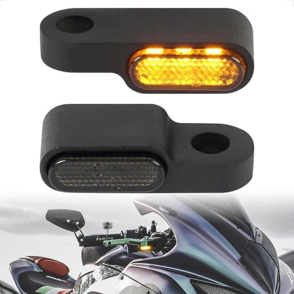 Motorcykel LED-blinkers med 3 lysdioder, universell 12 V, E24-certifierad, IP67 vattentät, 2-pack