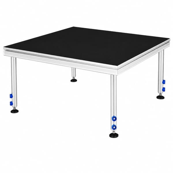 Bærbar foldbar sceneplatform, sort, aluminiumslegeringsramme, justerbar højde til arrangementer