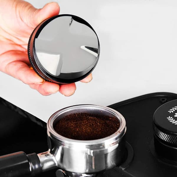 Kalibreret tryk tamper til kaffe/espresso, 58 mm rustfrit stål, Aquaforge