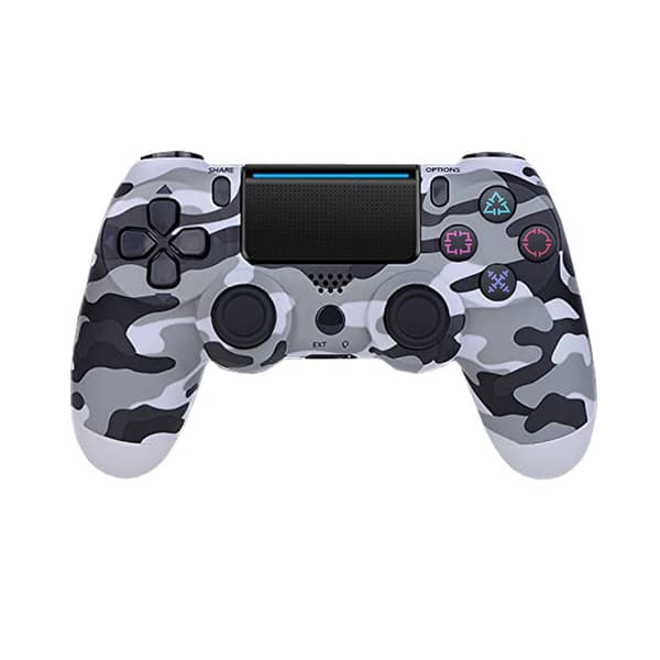 Trådløs Bluetooth P4-spilcontroller med bevægelsesvibration til pc, mobil og konsolbrug Camo Grey