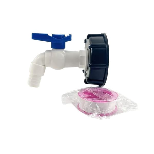 IBC Tote Tank Adapterhætte med 1/2\" plastikhane, blå eller sort Blue LT-06 1/2