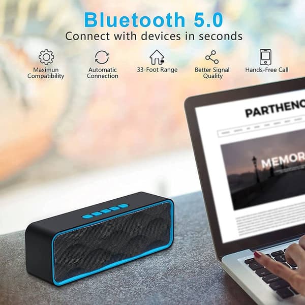 Sort bærbar Bluetooth-højttaler til daglig lyd