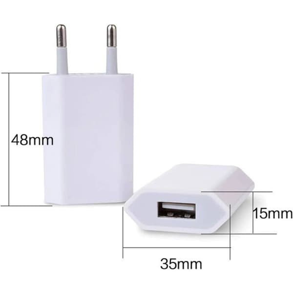 2-pak to-benet til USB universal rejseadapter til Asien og Europa