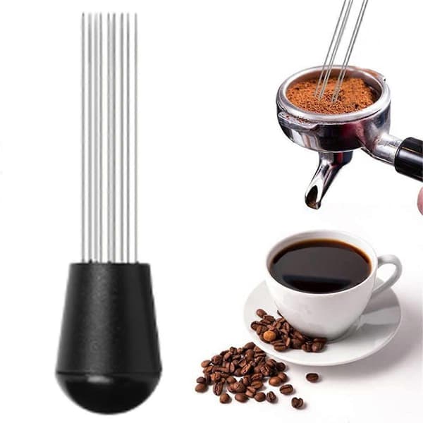 Sett med 5 espressokaffetilbehør, espressokaffe-tamper, 51 mm Aquaforge