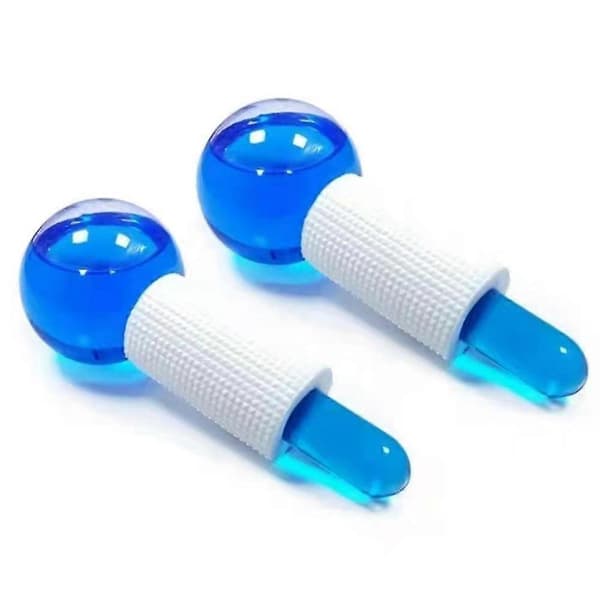 2 st Skönhetsisboll Ansiktskylningsverktyg Ansiktsroller Massager Åtstramande Hud Massageboll Blue