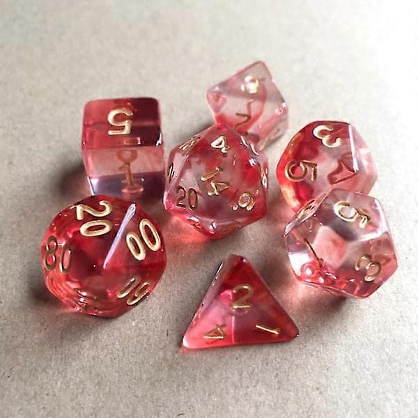 Polyhedrisk spilsæt til brætspil | Farvede akryl gennemsigtige terninger