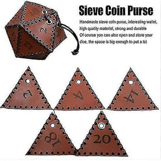 Snøre Læder Dnd Terningepose, RPG Terningepose Multi Row Organizer Gaming Terningepose