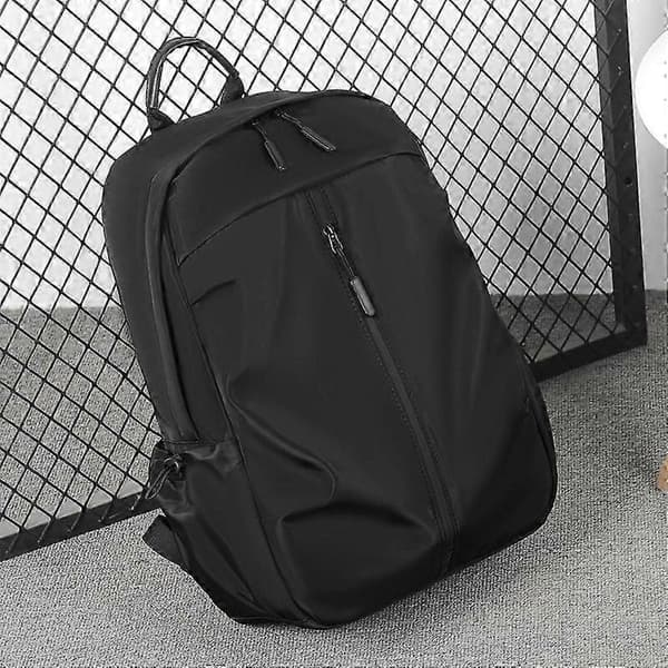 USB opladningsinterface 30*16*46cm computertaske minimalistisk herre rygsæk (Farve: Sort) -HK908