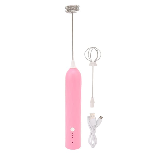 Mini Håndholdt Elektrisk Eggvisp, Rosa, Trådløs Melkeskummer, Multifunksjonell Blender Rører