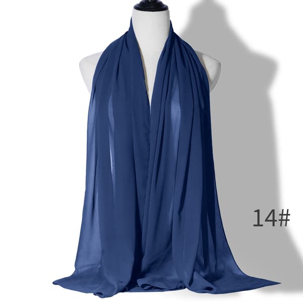 Dames Pearl Chiffon Bubble Tørklæde, Kongeblå, Langt Hættetørklæde, 70x175cm, Solbeskyttelse til alle fire årstider