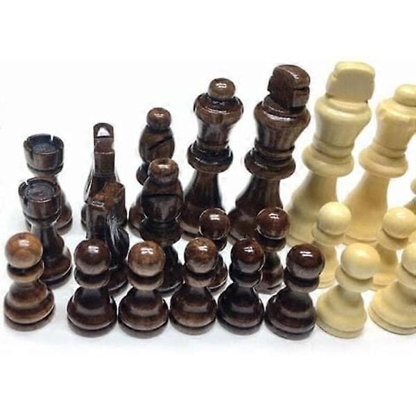 32-delars internationella schackpjäser i trä, schackset, brädspel, strategispel.