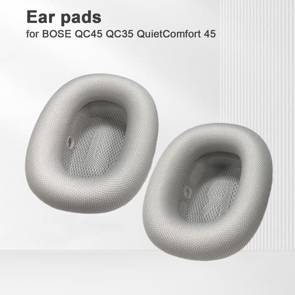 Øreputer til AirPods Max, stoff og silikon, sølv, minneskum, støydemping Silver