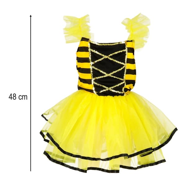Børns superhelte maske kostume kjole, gul sort, polyester, størrelse S (100-110 cm)