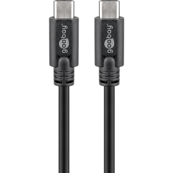 USB-C till USB-C SuperSpeed kabel, 1.5m, svart, 3.1, Goobay bulk svart 150 cm