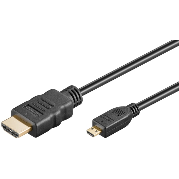 HDMI till HDMI-Micro kabel 1,5m, 2.0, 4K@60Hz, Goobay
