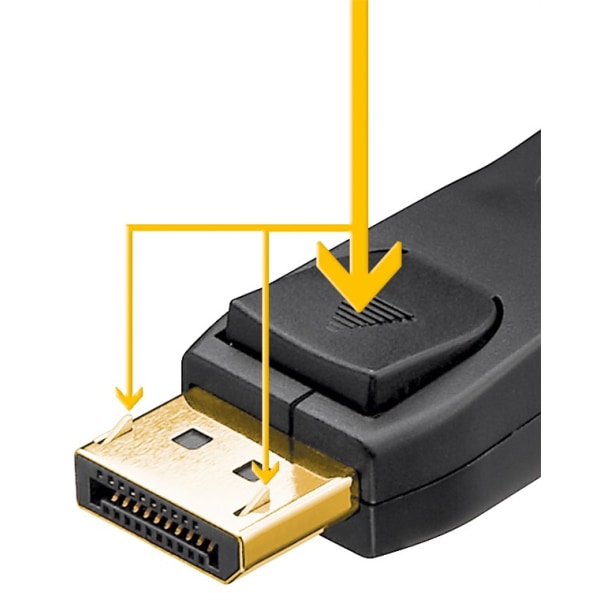 DisplayPort kabel, 1m, 4K Ultra HD 2160p (60 Hz), 1.2, guld svart 1 m