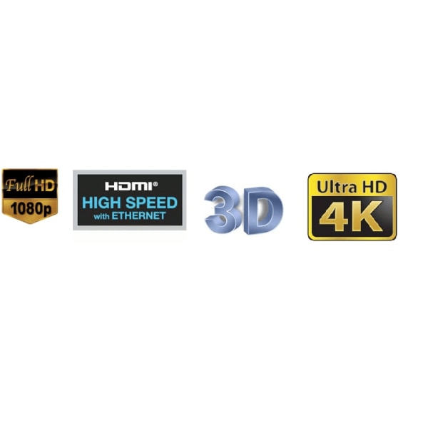 HDMI kabel 1,5m, rund, guldpläterad, 1.4, 60610 svart 150 cm