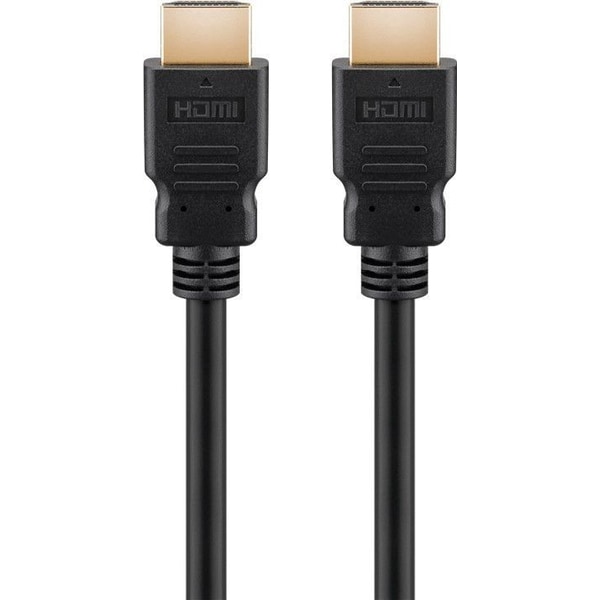 HDMI kabel 10m, guldpläterad, 1.4, rund, svart svart 10 m