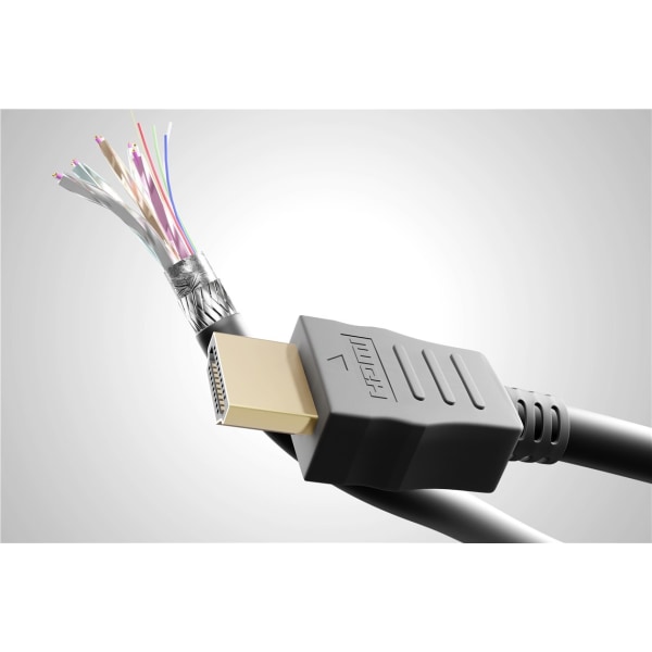 HDMI kabel 3m, UltraHD 4K@60Hz, V2.0, guldpläterad, Goobay svart 3 m