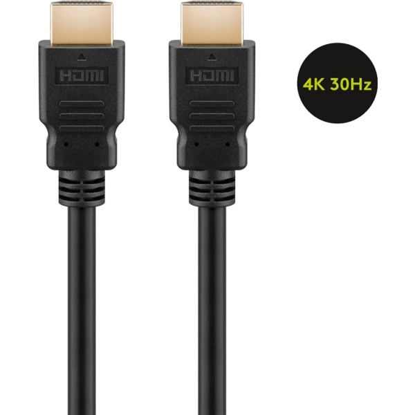 HDMI kabel 3m, rund, guldpläterad, 1.4 svart 3 m