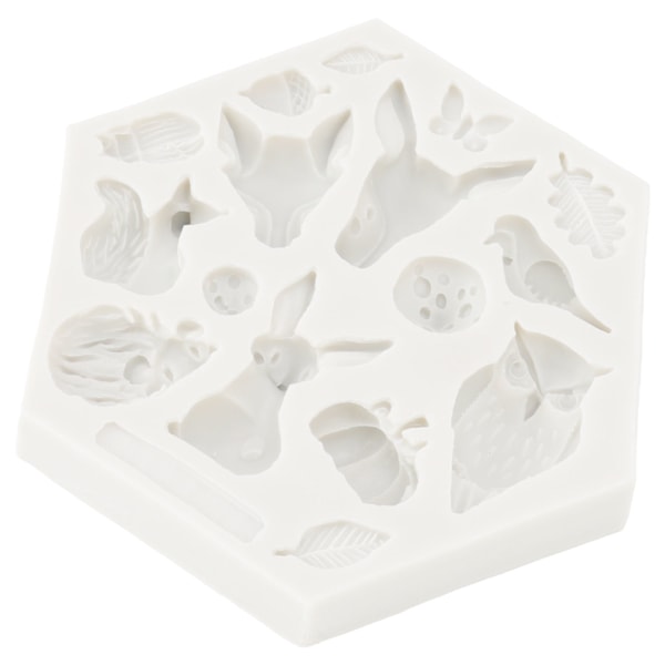 Silikonform söt djurform enkel demoulding flexibel mjuk bakform för DIY tårta fondant choklad 952 grå