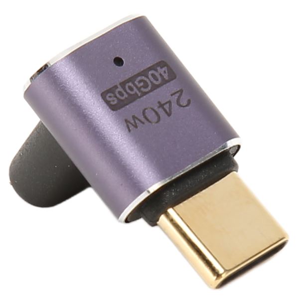 USB C oikeakulmasovitin naaras-uros 40Gbps PD240W lataus 8K 60Hz Middle Bend Type C 4.0 sovitin PC-puhelimeen