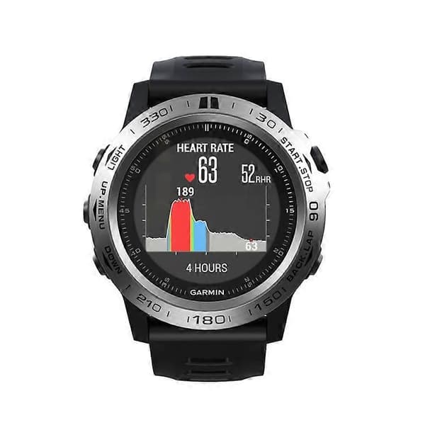 Til Garmin Fenix 3/3 HR Smart Watch Stålramme, B Version Silver Ring Black Letter