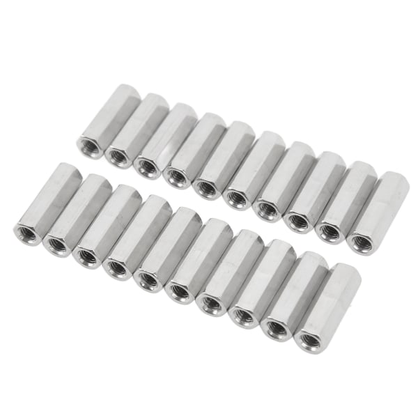 20 st Hex Kopplingsmutter M5x0.8 L25mm Rost Korrosionsbeständig Rostfreier Stahl Gewindestangenverbinder