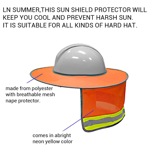 2 stk Hard Hat Solskærm Helbrem Mesh Hals Solskærm Hjelme Hjelme Refleks Hjelme med høj synlighed