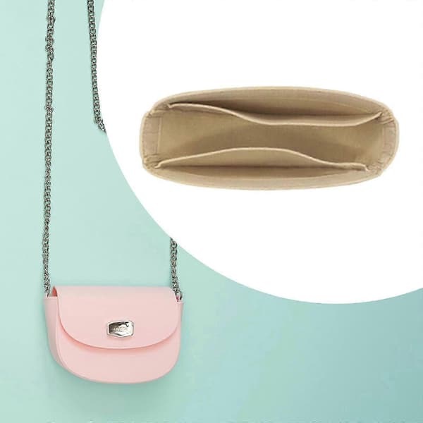 Väskorganiseringsinlägg Designerorganiseringsväskfoder för axelväska Light Khaki Zipper