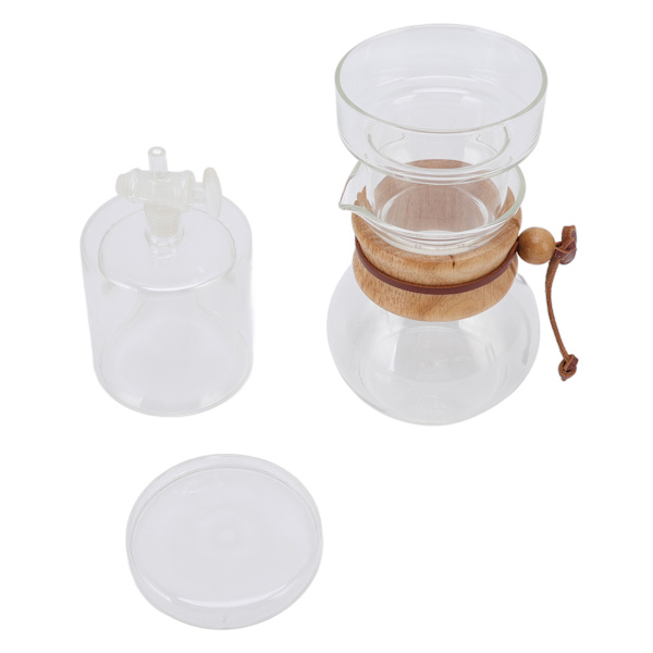 Justerbar kaffedroppkanna i glas för iskaffe, öl, mjölk, 400 ml
