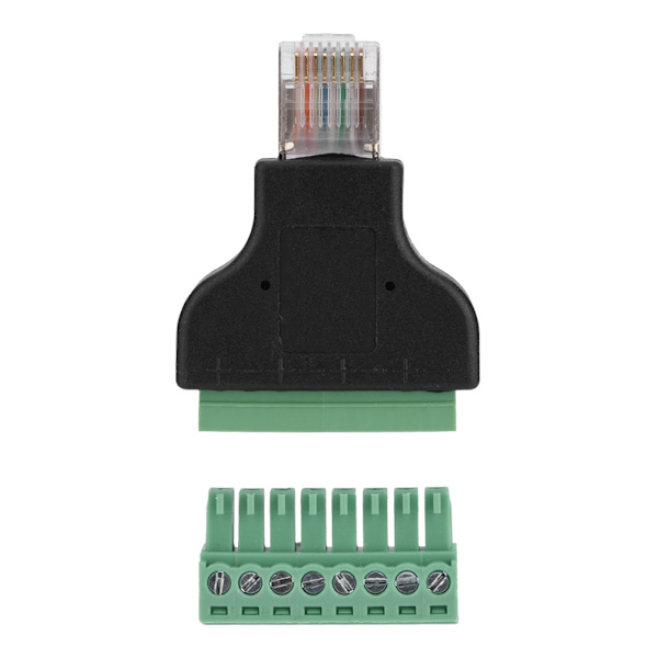 DVR Ethernet-kontakt RJ45 hannkontakt til 8-pinners skrueterminalkontakt
