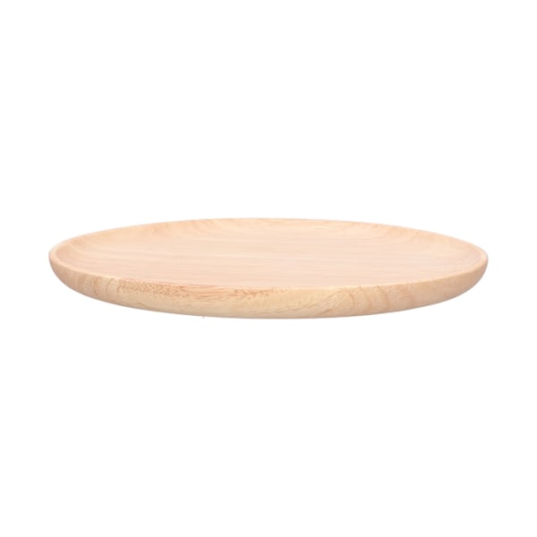 Rund serveringsbrett i gummitre for middagstallerken, teservering, frukt, snacks og matlagring, 27 cm