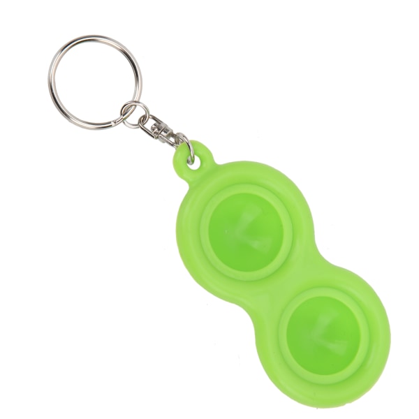 Stress Relief Keychain Push Bubble Nøkkelring Håndsensorisk puslespill Silikon for studenter Voksne Barn Grønn