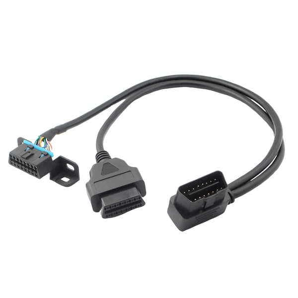 Retvinklet Universal OBD2 OBD II 16-bens Splitter Y Åbent Kabel