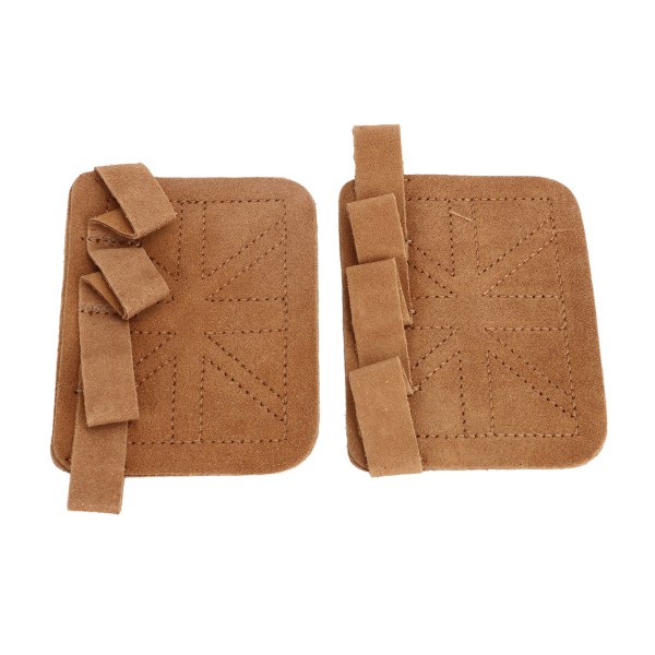 Fitness Gym Grip Pads Förtjockade Dubbla Lager Nötskinn 4 Finger Gym Träningshandskar för Tyngdlyftning Träning Brun