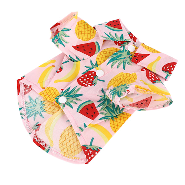 Hundtröja Hudvänlig Andningsbar Mode Tvättad Husdjurskläder för Vår Sommar XZCS13 Ananas Rosa M